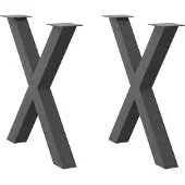 vidaXL Eettafelpoten 2 st X-vormig 70x(72-73) cm staal antraciet