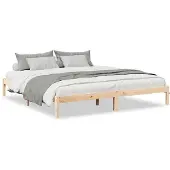 vidaXL Extra lang massief houten bed zonder matras, 200x220, van grenenhout