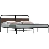 vidaXL Bedframe zonder matras metaal bruin eikenkleur 180x200 cm