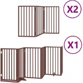 vidaXL Hondenhek inklapbaar 12 panelen 600 cm populierenhout bruin