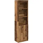 vidaXL Hoge kast 50x35x180 cm bewerkt hout oud houtkleurig