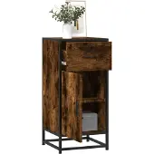 vidaXL Dressoir, gerookt eikenfineer, 35,5 x 35 x 76 cm, houtvezel en metaal