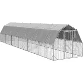 vidaXL Kippenren met dak 2,5x12x2,25 m gegalvaniseerd staal