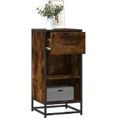 vidaXL Dressoir 35,5x35x76 cm bewerkt hout en metaal gerookt eiken