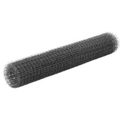 vidaXL Kippengaas 10x1 m staal met PVC coating grijs