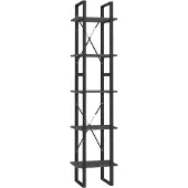 vidaXL Boekenkast met 5 schappen 40x30x175 cm massief grenenhout grijs