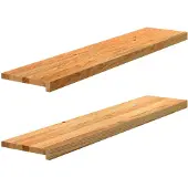 vidaXL Traptreden 2 st 120x30x2 cm massief eikenhout lichtbruin