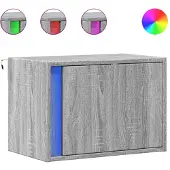 vidaXL Nachtkastjes met LED's 2 st wandgemonteerd grijs sonoma eiken