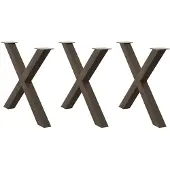 vidaXL Eettafelpoten 3 st X-vormig 90x(72-73) cm staal naturel