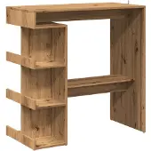 vidaXL Barkruk met plank, Artisan-eikenhout, 100x48x101,5 cm