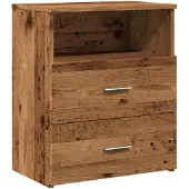 vidaXL Nachtkastje 50x32x60 cm bewerkt hout oud houtkleurig