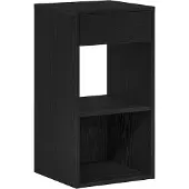 vidaXL Nachtkastje met lade 35x34x66,5 cm zwart eikenkleurig