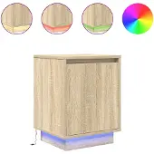 vidaXL Nachtkastjes met led-verlichting 2 st Sonoma eikenkleurig
