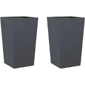 vidaXL Plantenbakken 2 st 45x45x75 cm staal antracietkleurig