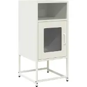 vidaXL Nachtkastje 36x39x78 cm koudgewalst staal wit