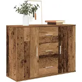 vidaXL Dressoir 90x29,5x65 cm bewerkt hout oud houtkleurig