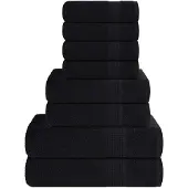 vidaXL 8-delige Handdoekenset FROGN 360 g/m² zwart