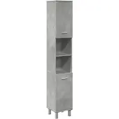 vidaXL Badkamerkast 30x30x179 cm spaanplaat betongrijs