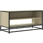 vidaXL Tv-meubel 91x40x46 cm bewerkt hout metaal sonoma eikenkleurig
