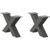vidaXL Salontafelpoten 2 st X-vormig 50x(30-31) cm staal antraciet