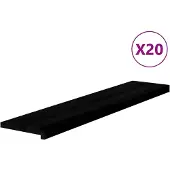 vidaXL Traptreden 20 st 120x25x2 cm massief eikenhout bruin-zwart