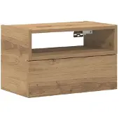 vidaXL Nachtkastje wandgemonteerd 45x26x28,5 cm artisanaal eikenkleur