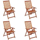 vidaXL Klapstoelen 4 stuks van massief acaciahout
