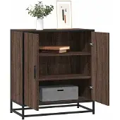 vidaXL Dressoir 68x35x76 cm bewerkt hout en metaal bruin eikenkleur