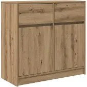 vidaXL Dressoir lade 80x34x76 cm spaanplaat artisanaal eikenkleurig