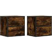 vidaXL Nachtkastjes 2st wandgemonteerd 40x31x39,5cm gerookt eikenkleur