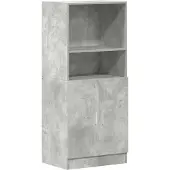 vidaXL Keuken kast, beton grijs, 57x41,5x131,5 cm, houtvezel