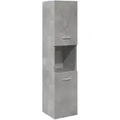 vidaXL Badkastje, betonkleur, 30x30x130 cm, houtvezel