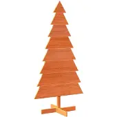 vidaXL Kerstdecoratie kerstboom 150 cm massief grenenhout wasbruin