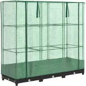 vidaXL Verhoogde plantenbak met kashoes rotanlook 120x40x123 cm