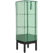 vidaXL Verhoogde tuinbed met kasopbouw, rattanlook, 40x40x140 cm