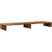 vidaXL Monitorstandaard 100x27x10 cm bewerkt hout oud houtkleurig