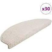 vidaXL Trapmatten 30 stuks 65x21x4 cm Wit Halfrond Groot