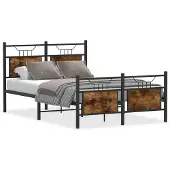 vidaXL Bedframe zonder matras hout gerookt eikenkleurig 120x200 cm