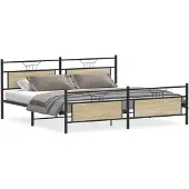 vidaXL Bedframe zonder matras metaal sonoma eikenkleurig 193x201 cm