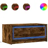 vidaXL LED-salontafel, rookbruin, houtvezel