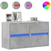 vidaXL Tv-wandmeubels met LED-verlichting 2 st 41x31x45 cm betongrijs
