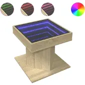 vidaXL Salontafel met LED 50x50x45 cm bewerkt hout sonoma eikenkleurig