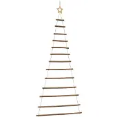 vidaXL Hangende kerstboom met topster 86x180 cm natuurlijke tak