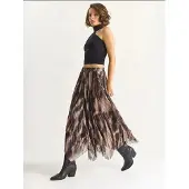 Bianco Hoge Taille Asymmetrische Midi Rok