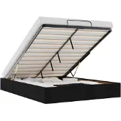 vidaXL Bedframe zonder matras 140x200 cm stof zwart