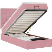 vidaXL Ottoman bed met matrassen 80x200cm fluweel roze