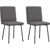 vidaXL Eetkamerstoelen 2 st kunstleer grijs