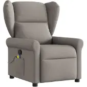 vidaXL Massagestoel verstelbaar stof taupe