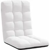 vidaXL Vloerstoel inklapbaar 71x51x62 cm stof wit