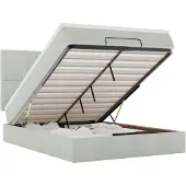 vidaXL Ottomanbed met matras, lichtgrijs, 140x190 cm, fluweel